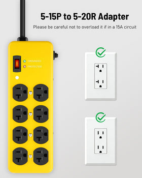 KeBen power strip mounted on a workbench demonstrating tidy cable management and space-saving installation