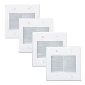 Kebulldola 2-gang brush wall plate enables clean cable pass-through.