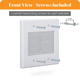 Kebulldola 2-Gang Brush Wall Plate pass-through demonstrates easy cable routing.
