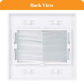 Kebulldola brush wall plate large opening allows many cables.