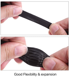 KECO sleeve installed around AV cables illustrates flexible routing and protection.