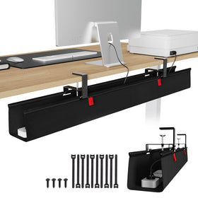 KEEGH front view of 48 inch tray showing tidy concealed cables benefit