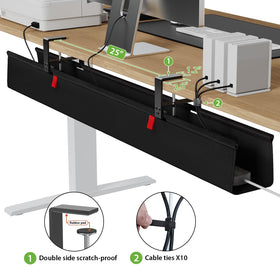 KEEGH mounted under desk showing wide storage and clean workspace benefit