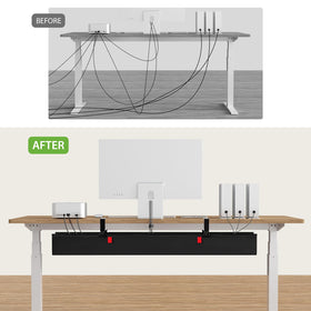 KEEGH tray next to measuring tape showing true 48 inch scale and fit benefit
