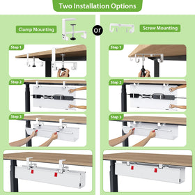 KEEGH fastening straps organizing cables inside the fabric tray