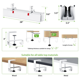 KEEGH tray holding power strip and adapters for tidy workspace