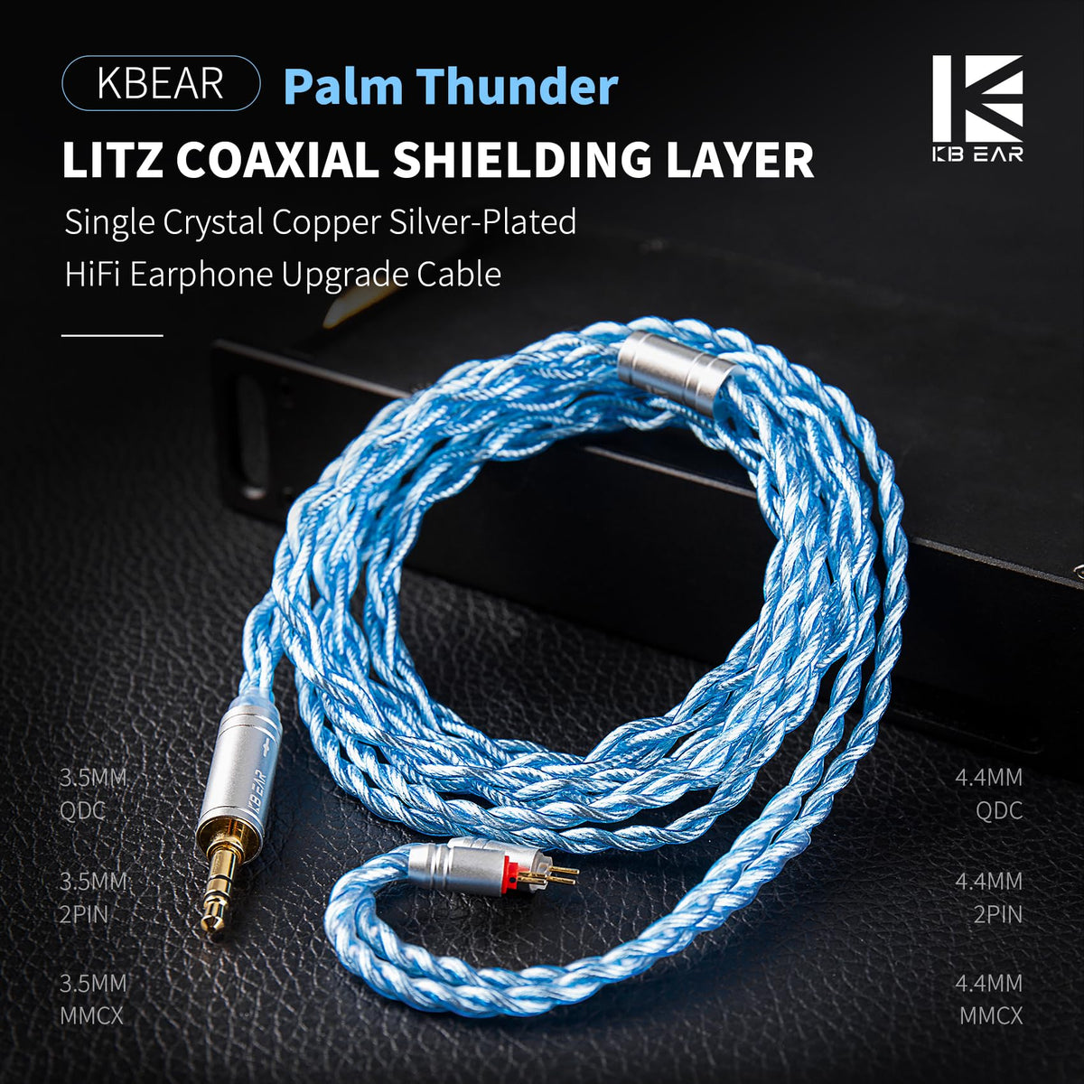 keephifi KBEAR 7030 recessed 2-pin closeup showing precise fit for compatible IEMs