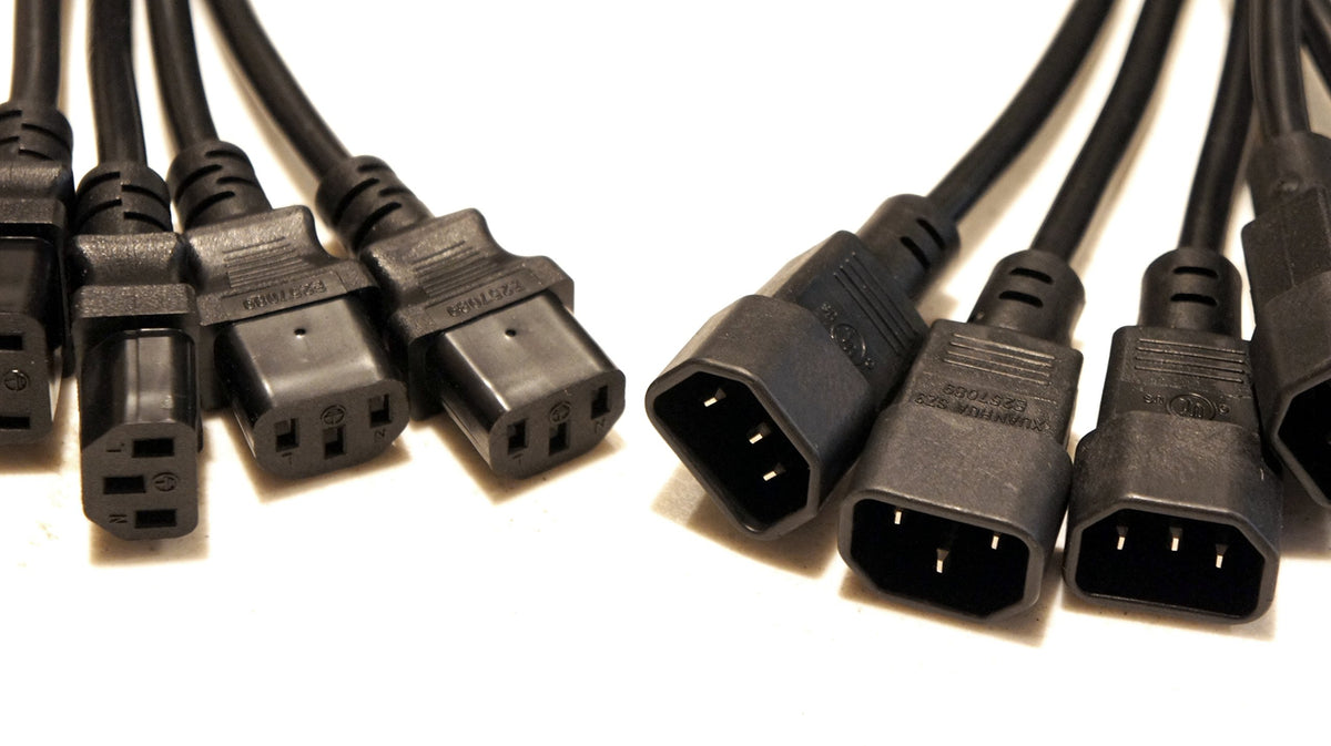 Keen Eye close-up of C13 and C14 molded connectors for secure contact