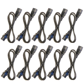 Keen Eye front view pack of ten 3ft C13 to C14 cords showing quantity and length benefit