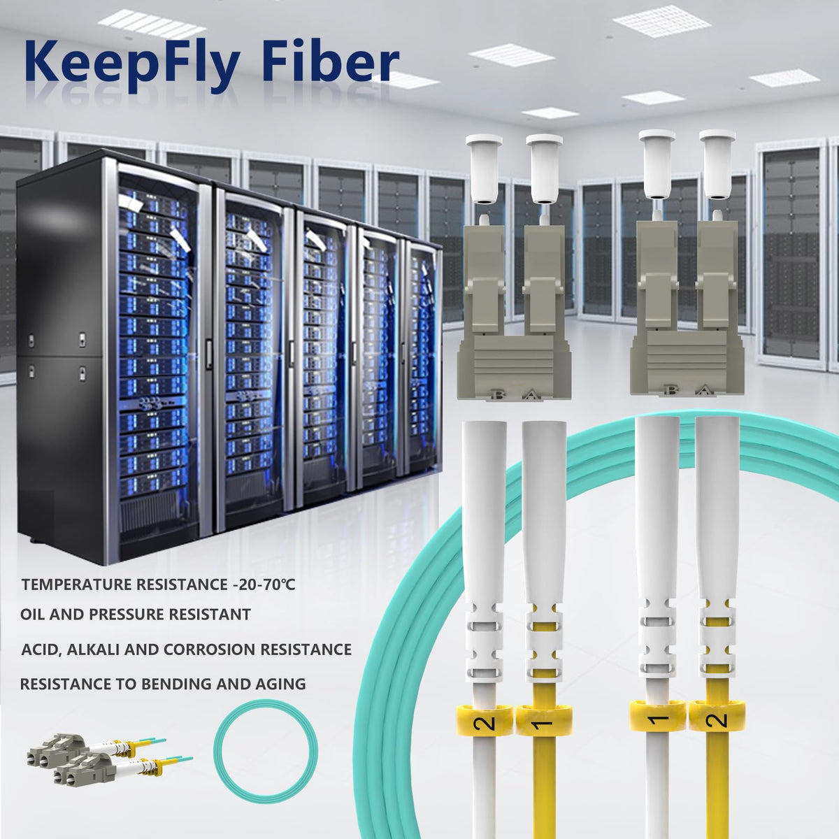 KeepFly OM4 LC to LC cable supports up to 1 Gb at 550m
