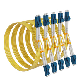 KeepFly Fiber OS2 LC to LC patch cable 16ft yellow jacket for high-speed data center use.