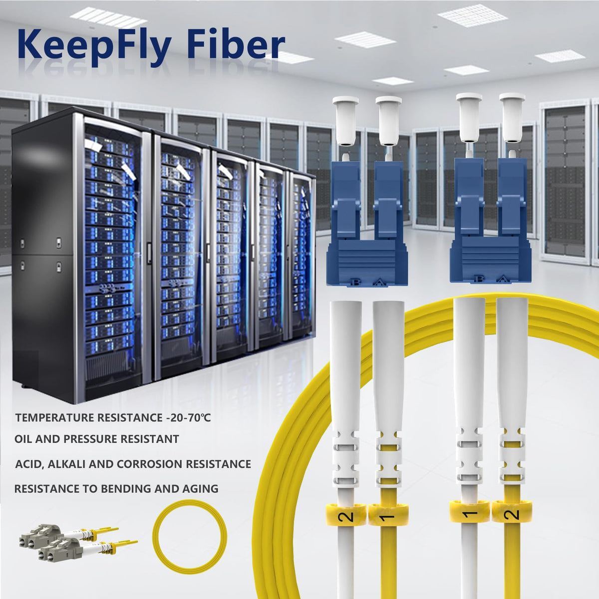KeepFly OS2 jacket withstands -20 to +70 C in data centers.