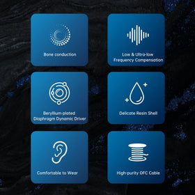 keephifi KBEAR KB02 internal bone conduction unit view showing low-frequency boost