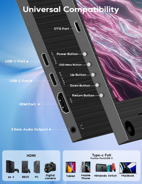 KEEPTIME 4K portable monitor immersive-view shows vivid colors for editing and entertainment