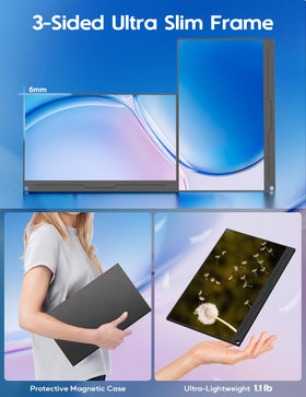 KEEPTIME 4K portable monitor portrait-mode supports reading and multi-tasking