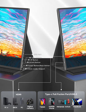 Keeptime 4K portable monitor USB-C and Mini HDMI ports enable broad compatibility