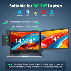 KEEPTIME portable monitor on desk enhances on-the-go productivity with dual-display workflow.