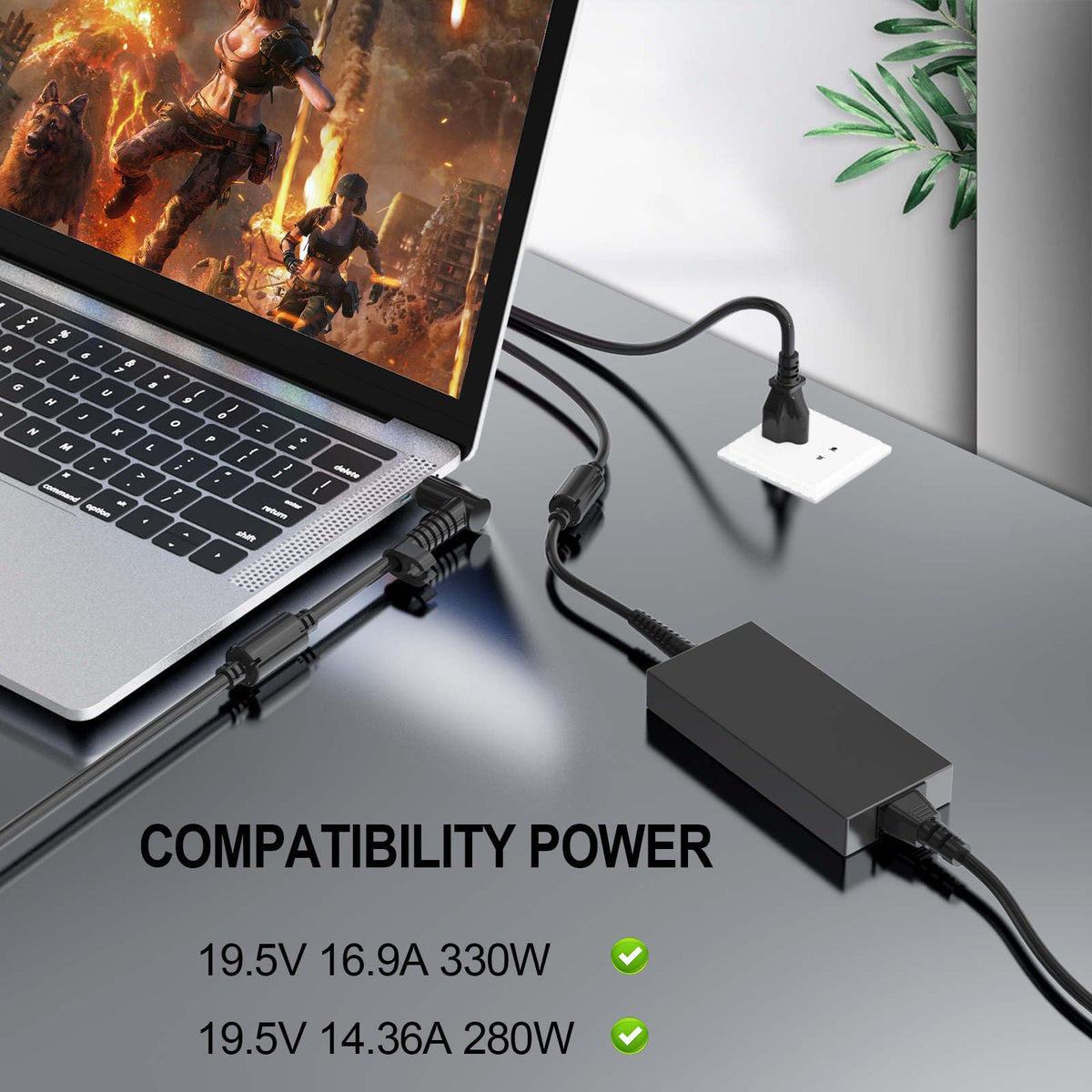 Keershunfafa 330W charger compact design saves desk space