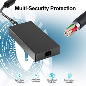 Keershunfafa 330W charger in use with Omen laptop for steady power