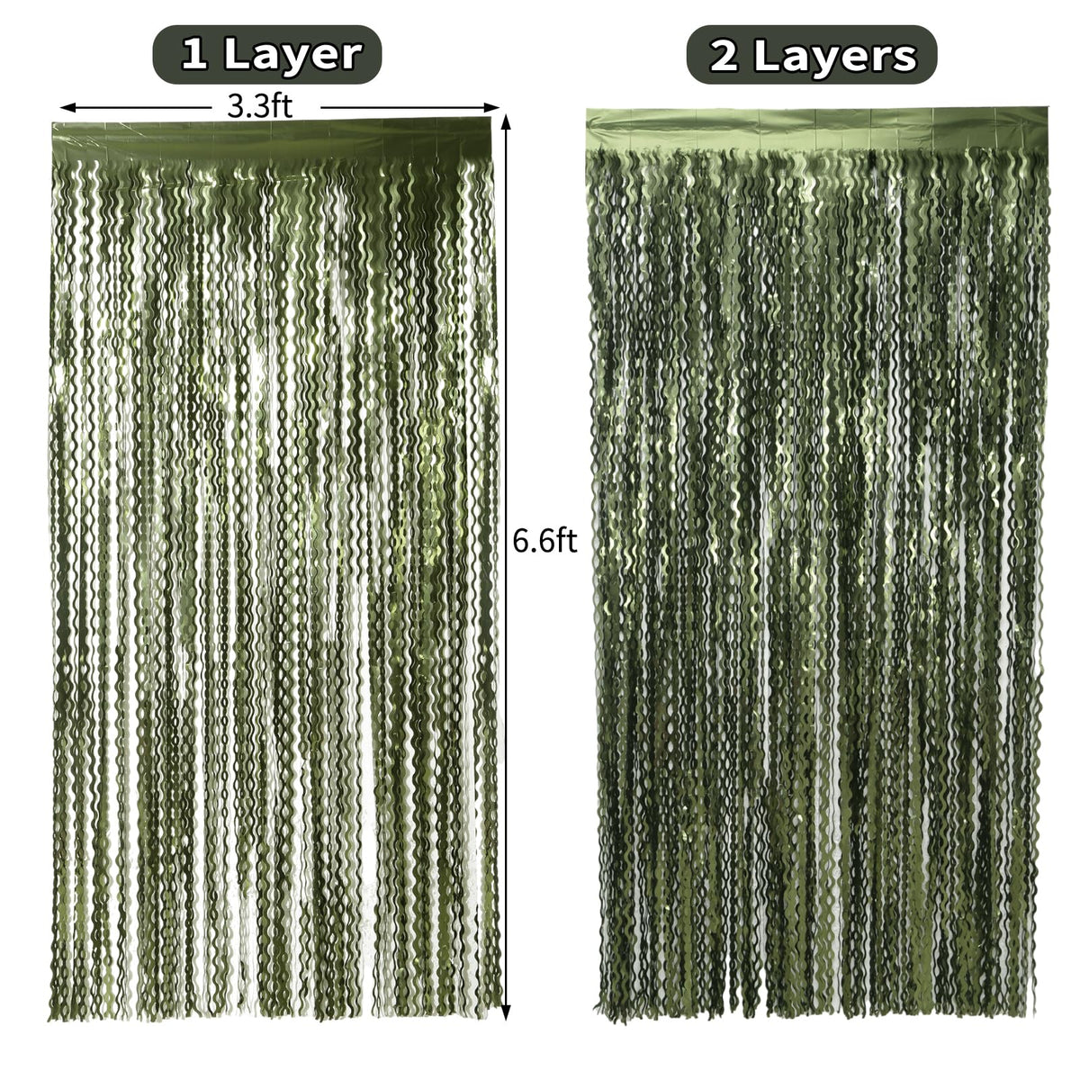 Keeuh olive green fringe curtain easy to paste on smooth surfaces.