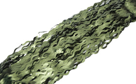 Keeuh wavy olive-green curtain yields fuller, festive display in photos.