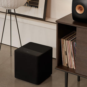 KEF Kube 10 MIE back panel connectivity for flexible integration into any system.