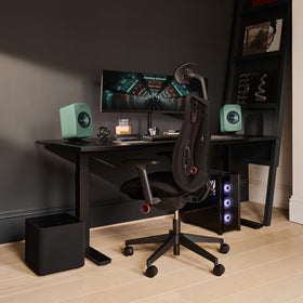 KEF Kube 8 MIE driver close-up highlights high excursion for deeper bass.
