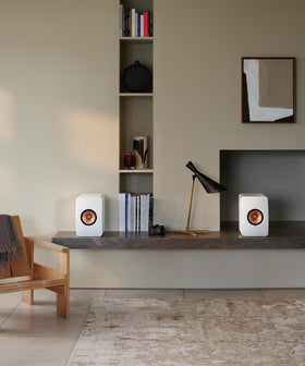KEF LS50 Wireless II Mineral White top panel, accessible controls