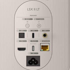 KEF LSX II LT stone white side view, ideal for desktop setup and TV pairing