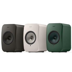 KEF LSX II LT wireless streaming icons signaling versatile listening options.