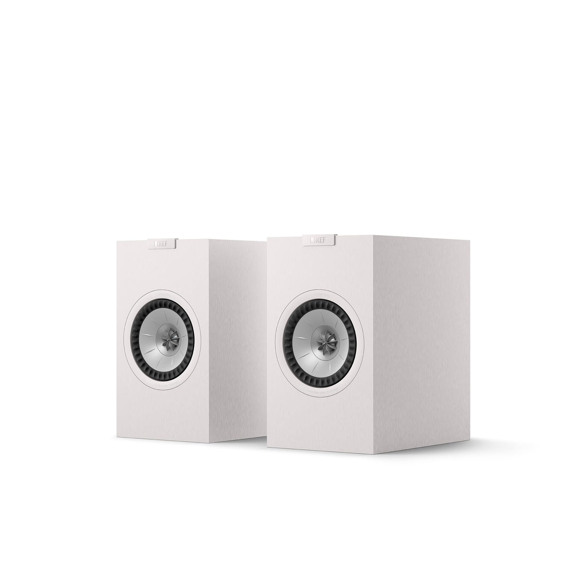 KEF Q1 Meta white front view highlighting compact design.