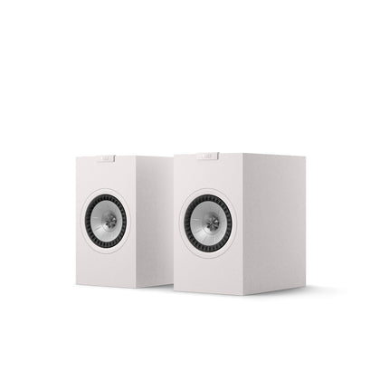 KEF Q1 Meta white front view highlighting compact design.