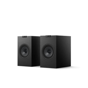KEF Q1 Meta front view in Satin Black for compact hi-fi listening.