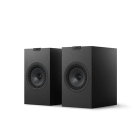 KEF Q3 Meta speaker front view with satin black finish blends with living room aesthetics