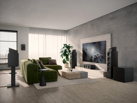 KEF Q6 Meta Center rear view reveals Meta noise absorption design for cleaner rear ambience
