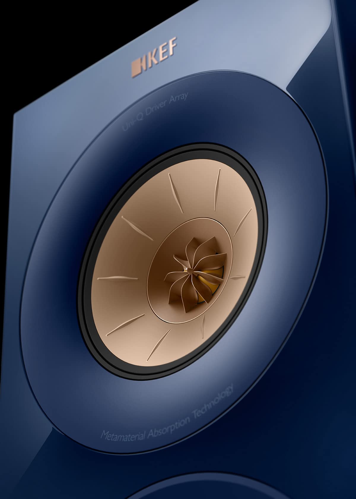 KEF R3 Meta Indigo Gloss in-room setup showing immersive audio potential