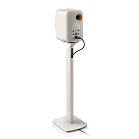 KEF S1 floorstand Mineral White base and pillar support stability.