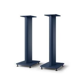 KEF S2 Royal Blue front view stand emphasizing stability and refined finish.