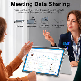 KEFEYA rotating upper screen enables easy sharing during meetings.
