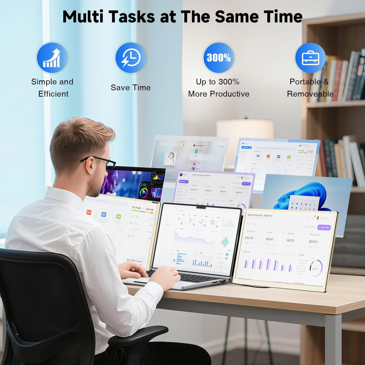 KEFEYA extension mode demonstrates multi-screen workflow without switching windows