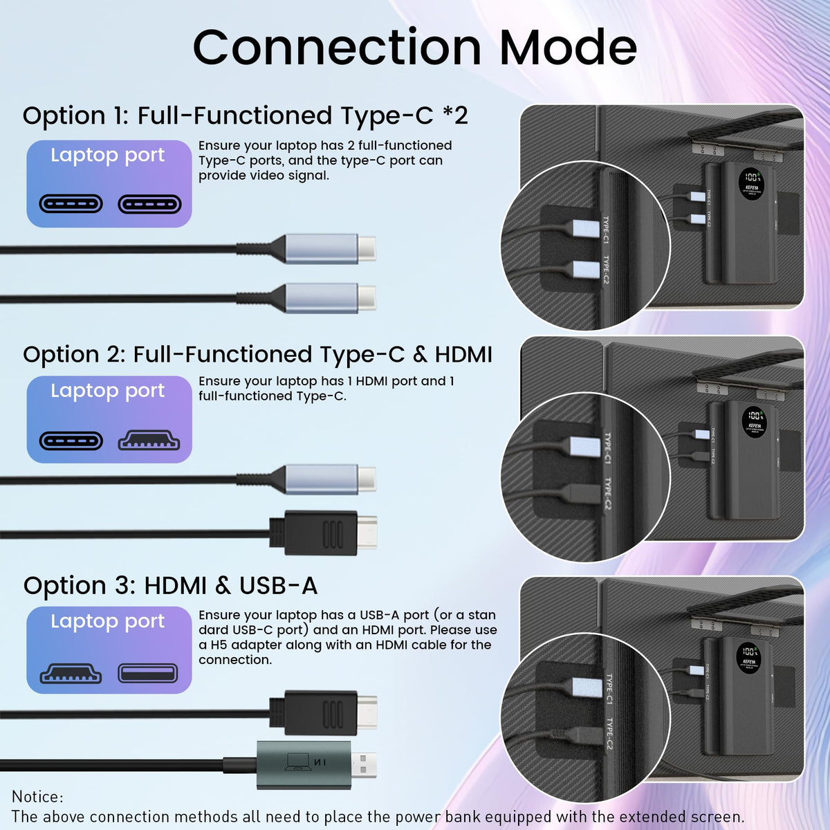 KEFEYA includes H5 adapter for reliable video transmission and quick setup.