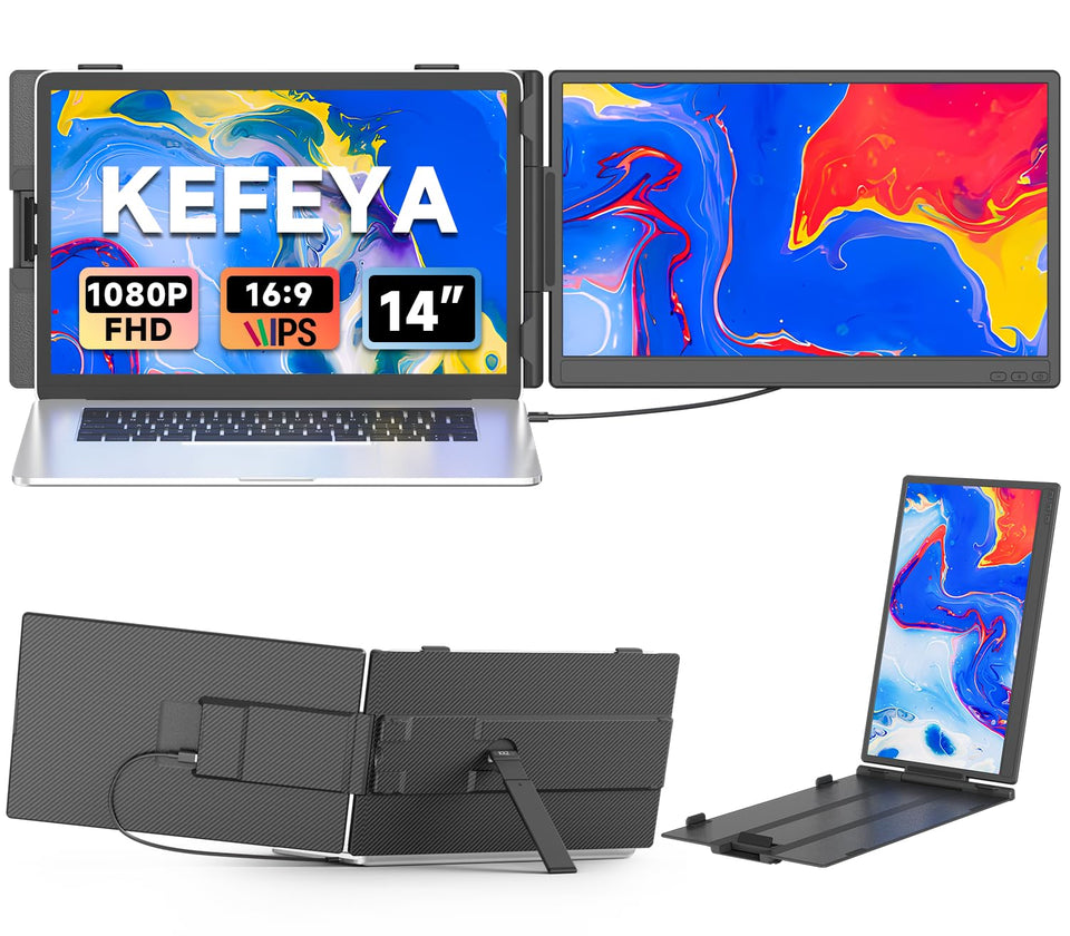 KEFEYA 14inch laptop screen extender front view for on-the-go productivity