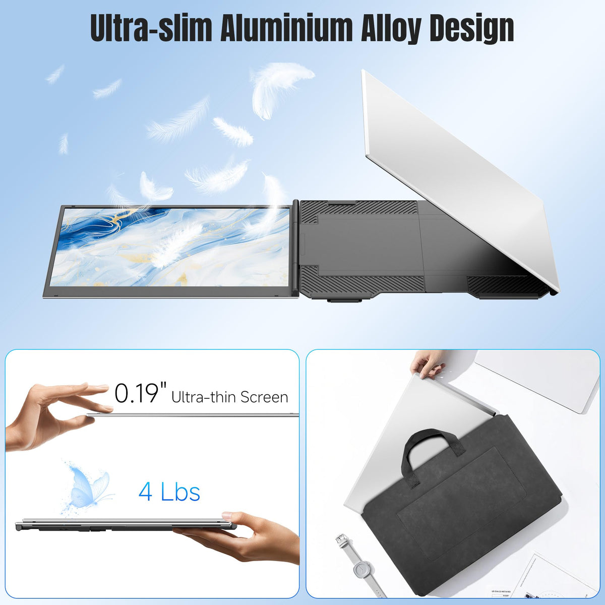 KEFEYA laptop screen extender IPS FHD display delivers bright, vivid visuals