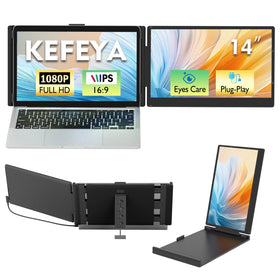 KEFEYA laptop screen extender on desk for enhanced multitasking and a clean workspace.