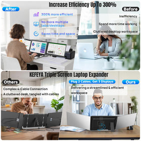 KEFEYA laptop screen extender foldable compact design enhances portability for travel