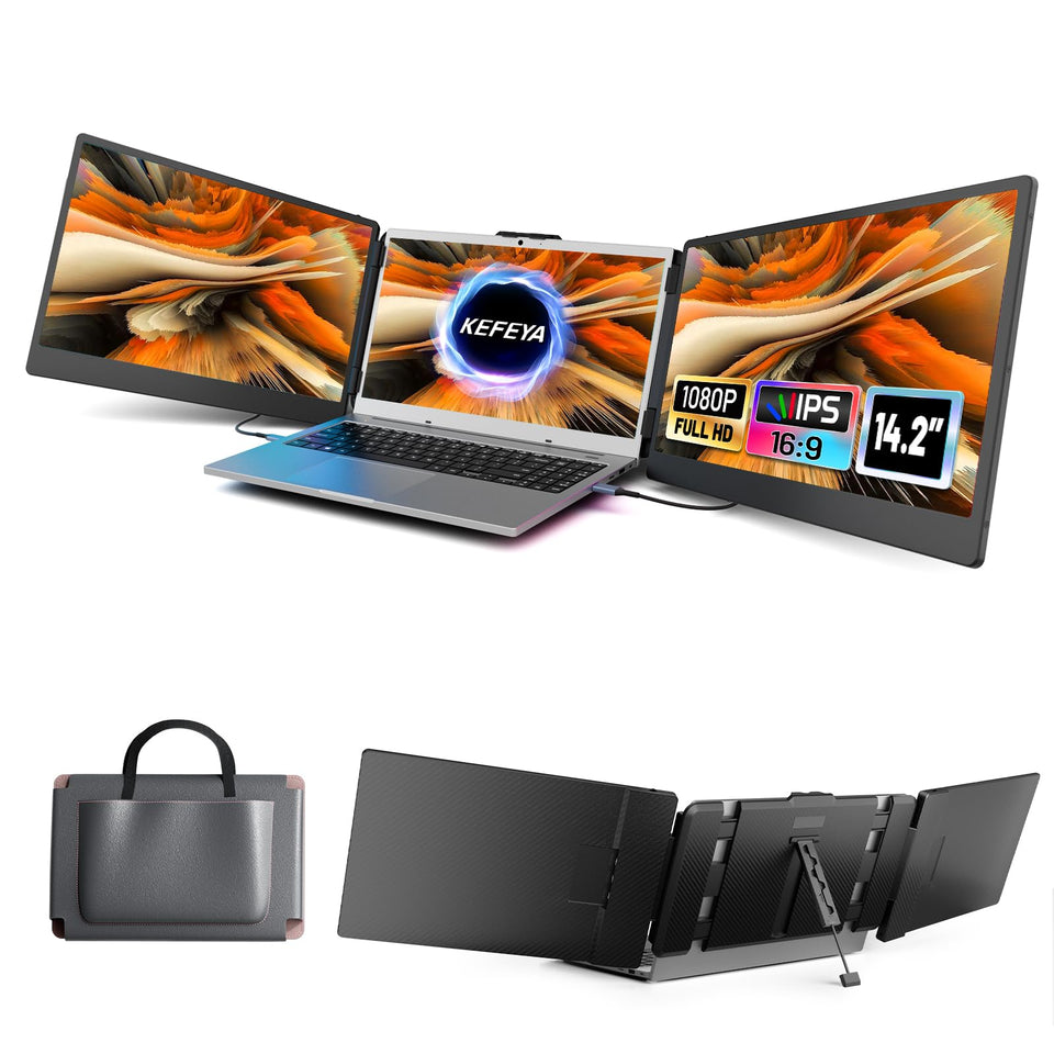 KEFEYA Laptop Screen Extender front view boosts portable workspace clarity