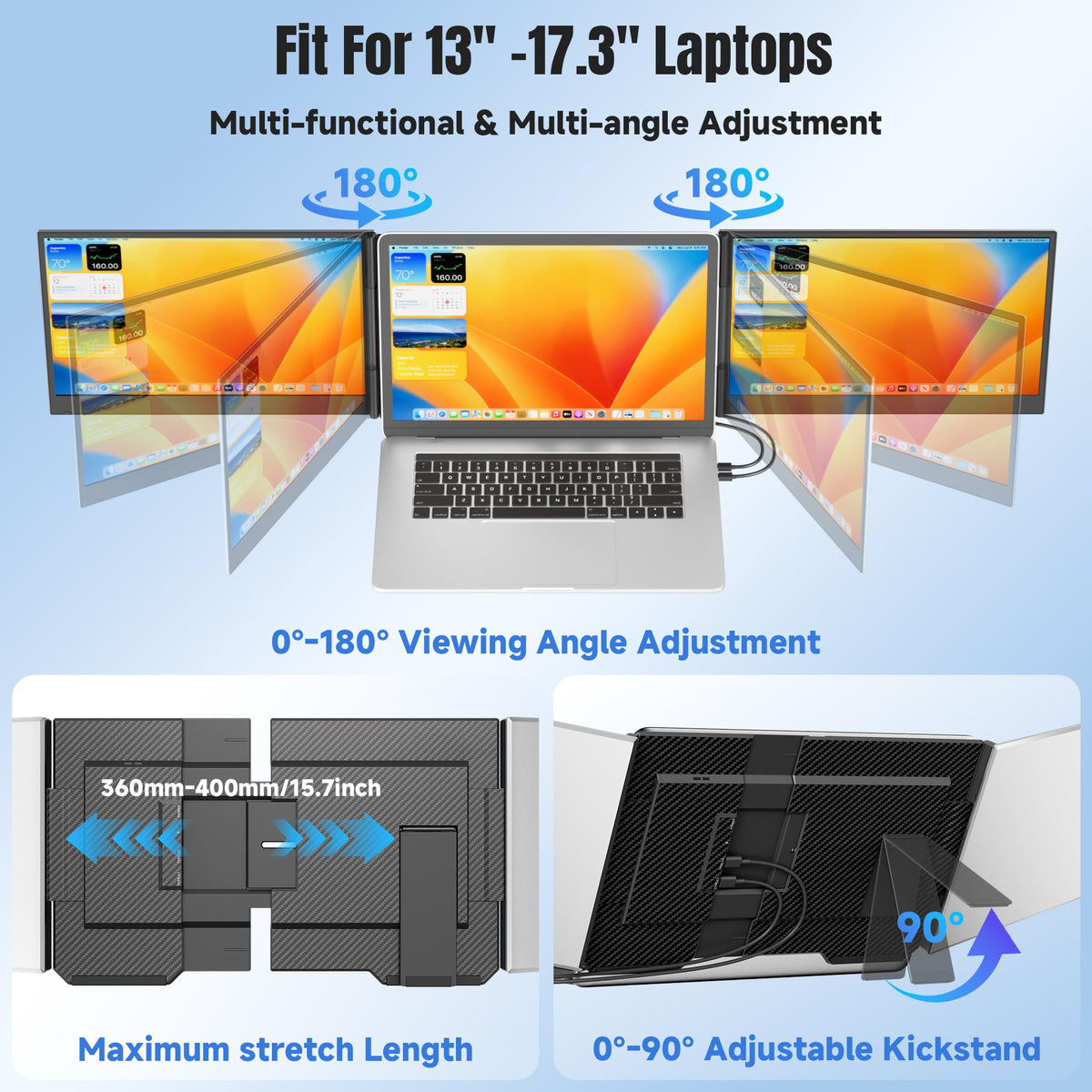KEFEYA laptop screen extender travel-ready with lightweight design and included bag