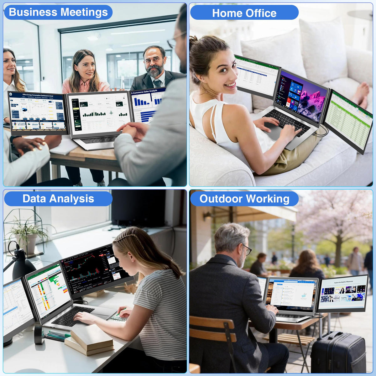 KEFEYA laptop screen extender landscape and portrait rotation for flexible viewing