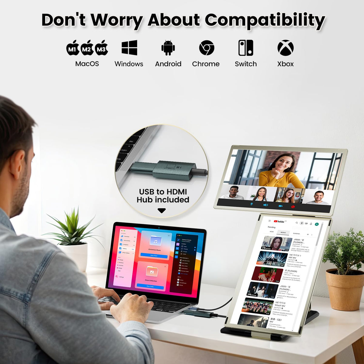 KEFEYA MacBook compatibility with optional hub guidance