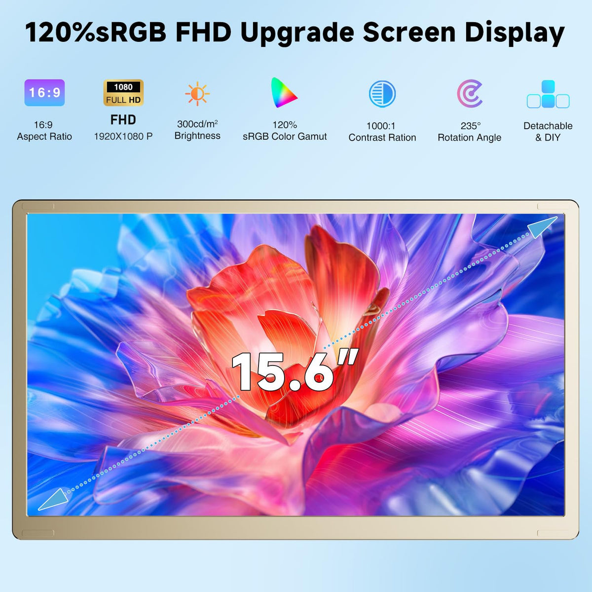 KEFEYA monitor in mirror mode highlighting extended display option